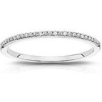 Ernest Jones 9Ct White Gold Diamond Pave Engagement Ring