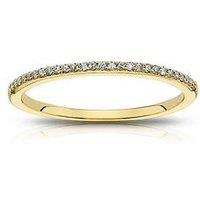 Ernest Jones 9Ct Yellow Gold Diamond Pave Engagement Ring