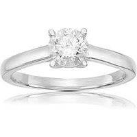 Ernest Jones Platinum Engagement Ring. 0.66Ct Diamond Four Claw Solitaire Ring