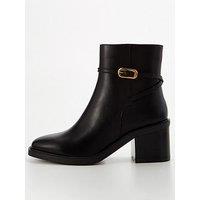 V By Very Wide Fit Block Heel Ankle Boot With Zip - Black