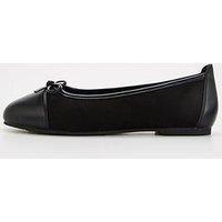 V By Very Comfort Wide Fit Ballerina With Flexible Sole - Black