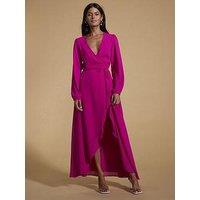 Dancing Leopard Jagger Wrap Maxi Dress - Magenta