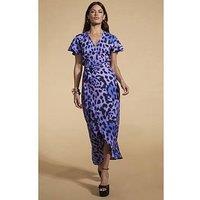 Dancing Leopard Leopard Print Cayenne Wrap Dress - Lilac