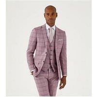 Skopes Alberto Check Slim Suit Jacket - Dark Pink