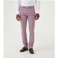 Skopes Alberto Check Tapered Suit Trousers - Dark Pink