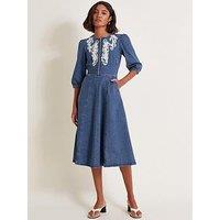 Monsoon Kaia Cornelli Dress - Blue