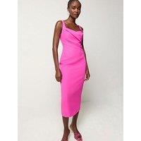 River Island Ruched Bodycon Dress - Bright Pink