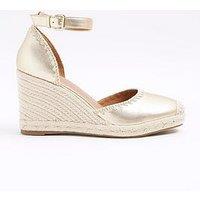 River Island Wedged Espadrille - Gold