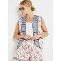 River Island Printed Waistcoat - Medium Pink