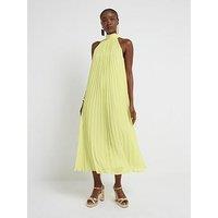 River Island Pleated Maxi Dress - Yellow