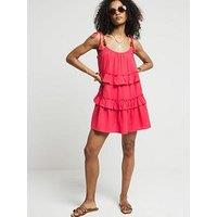 River Island Tiered Mini Dress - Red