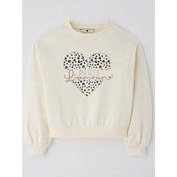 V By Very Girls Animal Heart Paris Sweatshirt