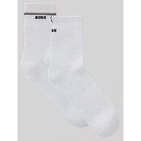 Boss 2 Pack Iconic Logo Ankle Sock - White