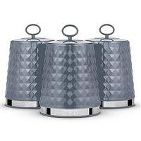 Tower Solitaire Set Of 3 Grey Storage Canisters