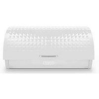 Tower Solitaire Roll Top Bread Bin - Silver Stainless Steel Body With A White Lid