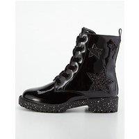V By Very Star Lace Up Boot - Black