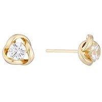 H. Samuel 9Ct Yellow Gold Earrings. Cubic Zirconia Knot Stud Earrings