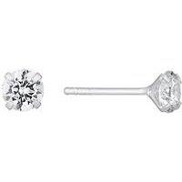 H. Samuel Sterling Silver Earrings. Cubic Zirconia 5Mm Stud Earrings