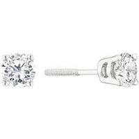 H. Samuel 9Ct White Gold Earrings. 0.50Ct Diamond Solitaire Stud Earrings