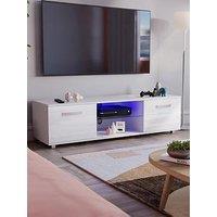 Vida Designs Cosmo 2 Door Tv Unit With Led Lighting - Fits Up To 60 Inch Tv - White