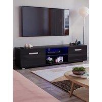Vida Designs Cosmo 2 Door Tv Unit With Led Lighting - Fits Up To 60 Inch Tv - Black