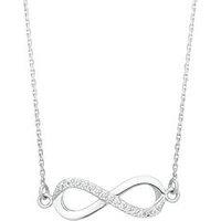 H. Samuel Sterling Silver Necklace. Cubic Zirconia Infinity Pendant