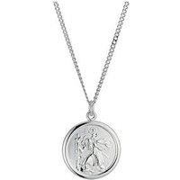 H. Samuel Sterling Silver Necklace. 18 Inch With St Christopher Pendant