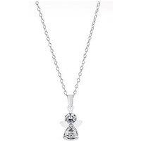 H. Samuel Childrens Sterling Silver Necklace With Cubic Zirconia Angel Pendant