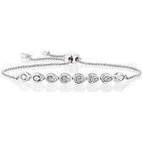 H. Samuel Sterling Silver Bracelet. Diamond Pear Bolo Bracelet