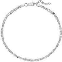 H. Samuel Sterling Silver Twisted Double Chain Anklet