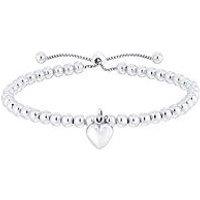 H. Samuel Sterling Silver Bracelet. Beaded Heart Bolo Bracelet