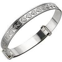 H. Samuel Childrens Sterling Silver Bangle. Celtic Heart Expander Bangle