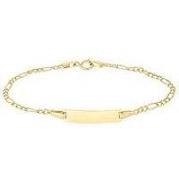 H. Samuel 9Ct Yellow Gold Bracelet. 6 Inch Figaro Chain Id Bracelet
