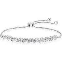 H. Samuel Silver Bracelet. 0.10Ct Diamond Twist Bolo Bracelet