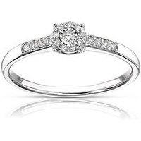 H. Samuel 9Ct White Gold Engagement Ring. 0.10Ct Diamond Solitaire Ring