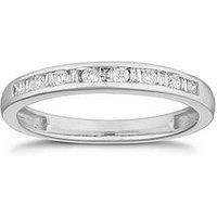 H. Samuel 9Ct White Gold Engagement Ring. 0.15Ct Diamond Channel Set Eternity Ring