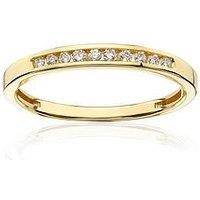 H. Samuel 9Ct Yellow Gold Engagement Ring. 0.10Ct Diamond Eternity Ring