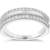 H. Samuel 9Ct White Gold Engagement Ring. 0.33Ct Diamond Two Row Eternity Ring