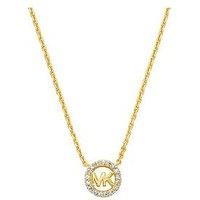 Michael Kors 14K Gold Sterling Silver Logo Pendant Necklace