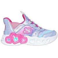 Skechers Infant Girls Infinite Heart Lights Trainer - Purple