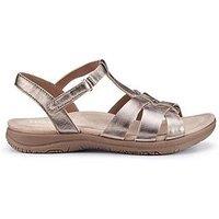 Hotter Sandals Leather Standard Rainer - Rose Gold-Le