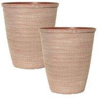 You Garden Pair Of Dune Planters - Powdered Brick (28Cm)