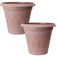 You Garden Pair Of Durham Planters - Cloudy Terracotta (18")