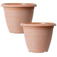 You Garden Pair Of Helix Planters - Powdered Clay (10")