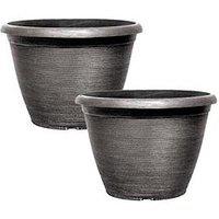 You Garden Pair Of Helix Planters - Silver (13")