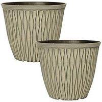 You Garden Pair Of Laval Planters - Ebony Grey (20Cm)