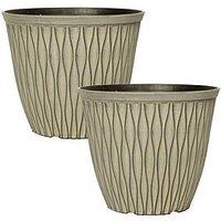 You Garden Pair Of Laval Planters - Ebony Grey (26Cm)