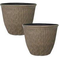 You Garden Pair Of Brooklyn Planters - Faux Rock (15")