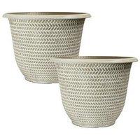 You Garden Pair Of Parker Planters - Washed Taupe (12")