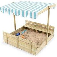 Plum Wooden Sandpit With Canopy - Natural